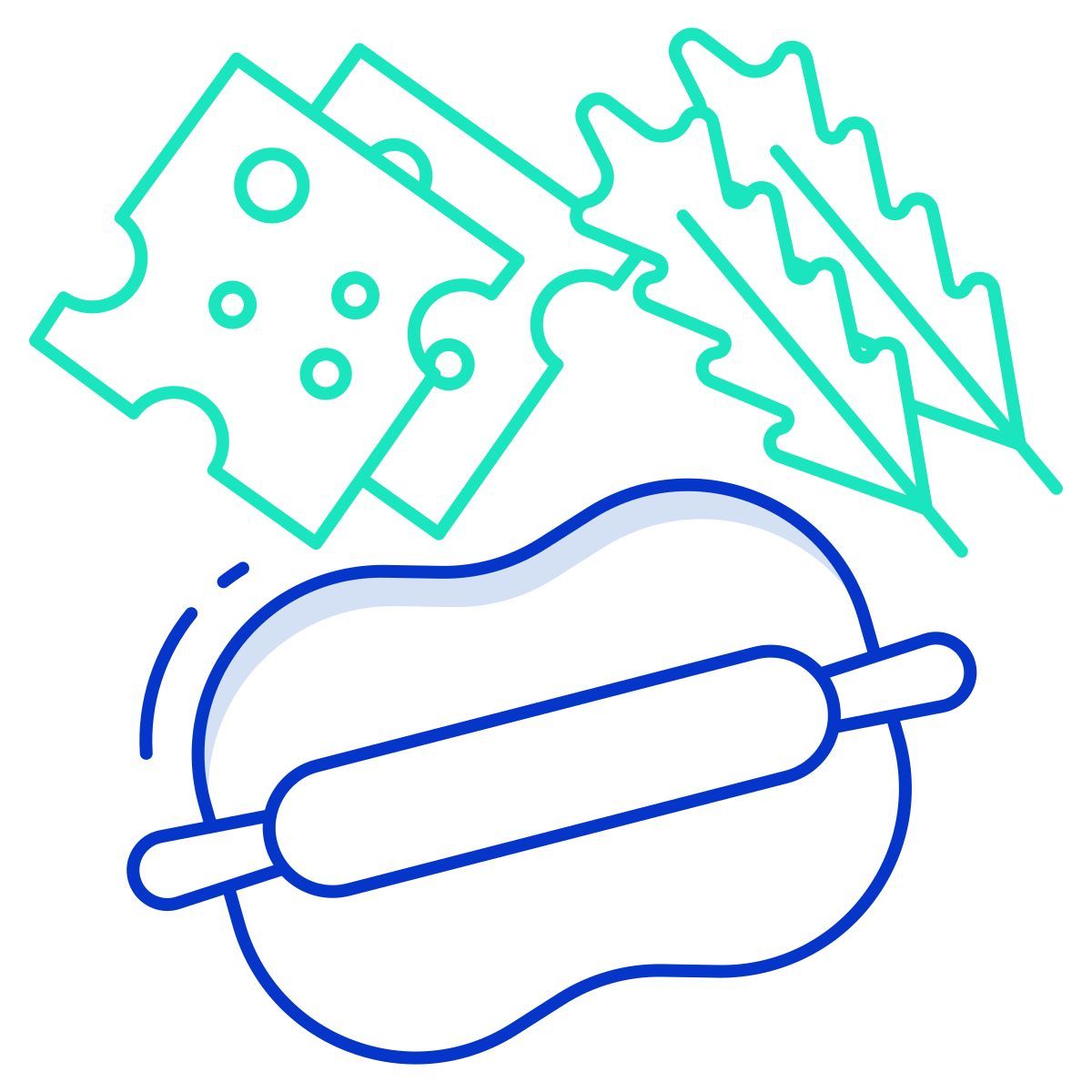 pizza dough and cheese icon