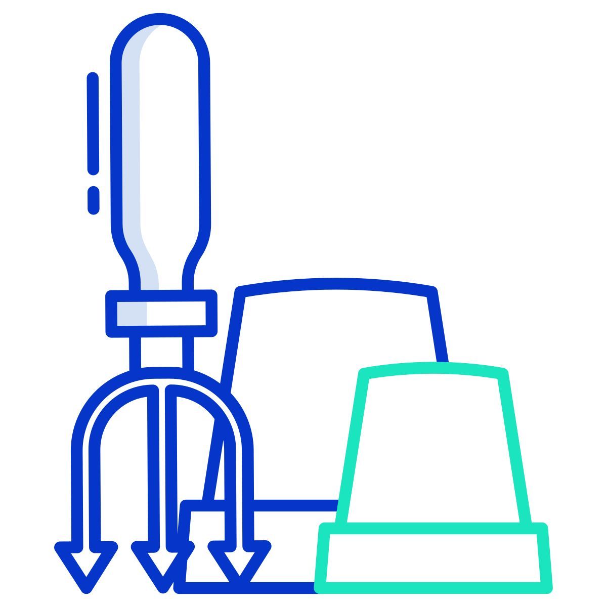 pot and gardening fork icon