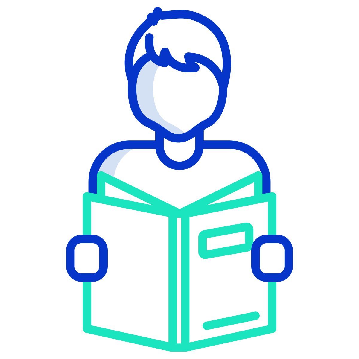 school boy reading icon