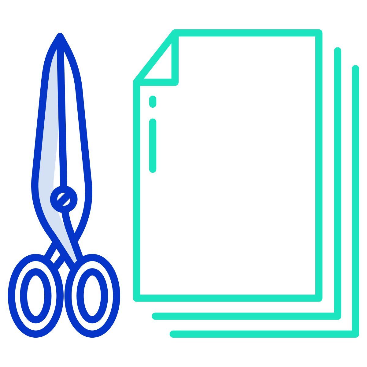 scissors and paper icon
