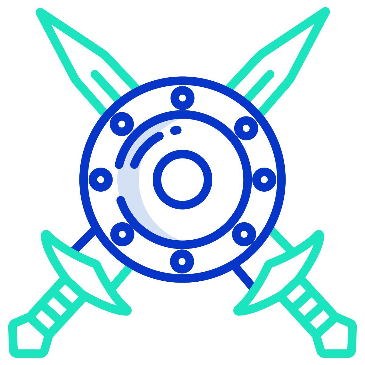 soldier shield and swords icon