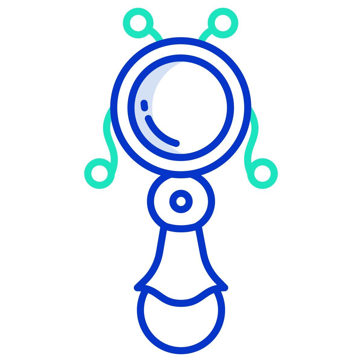 spinning rattle toy icon