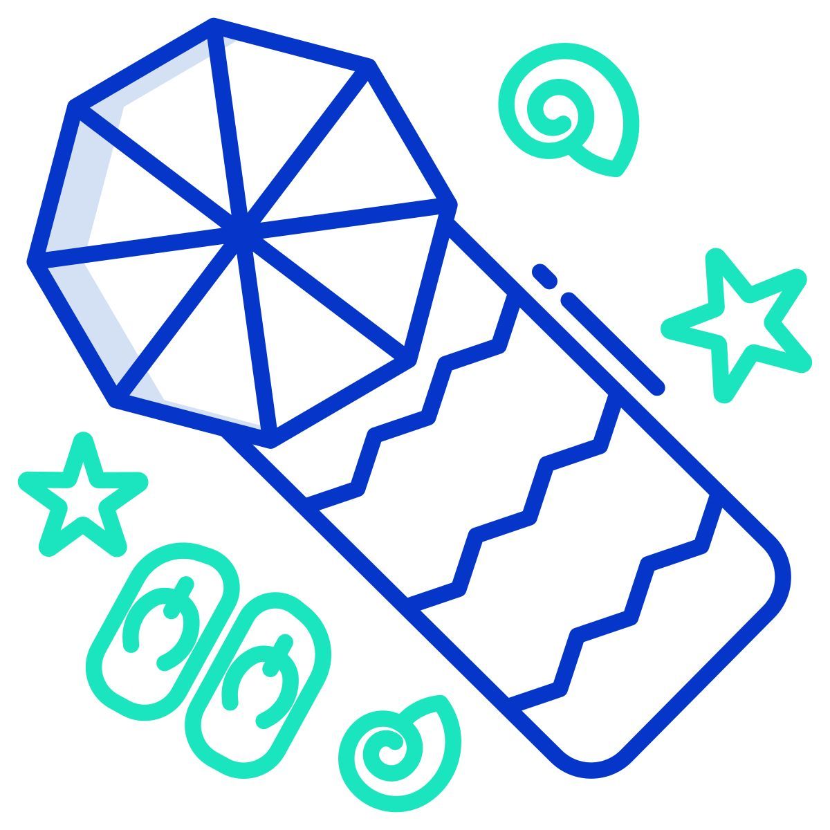 summer beach vacation icon