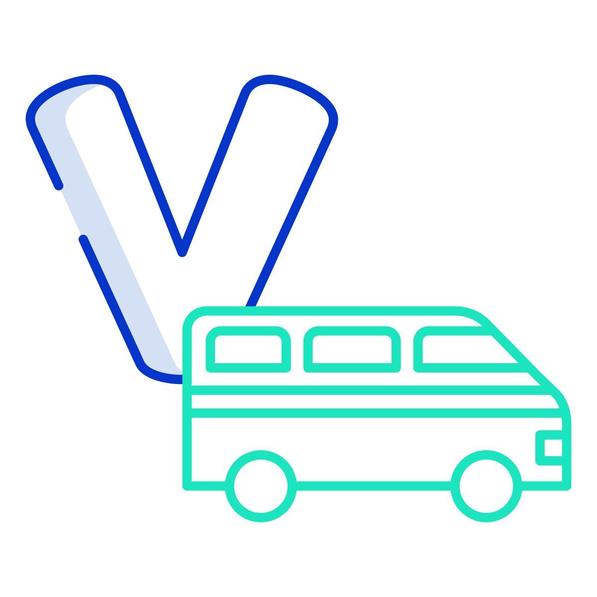v icon