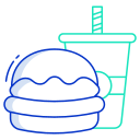 external Stuffed-Bean-Burger-With-Coke-pizza-and-burger-icongeek26-outline-colour-icongeek26 icon