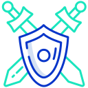 external Warrior-Shield-And-Sword-medieval-icongeek26-outline-colour-icongeek26 icon