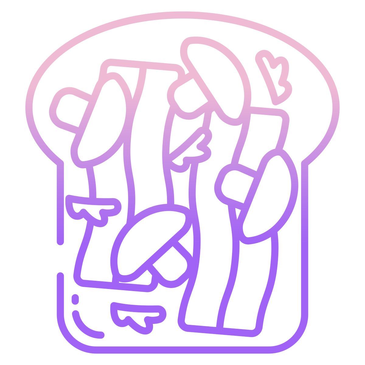 bacon and mushroom toast icon