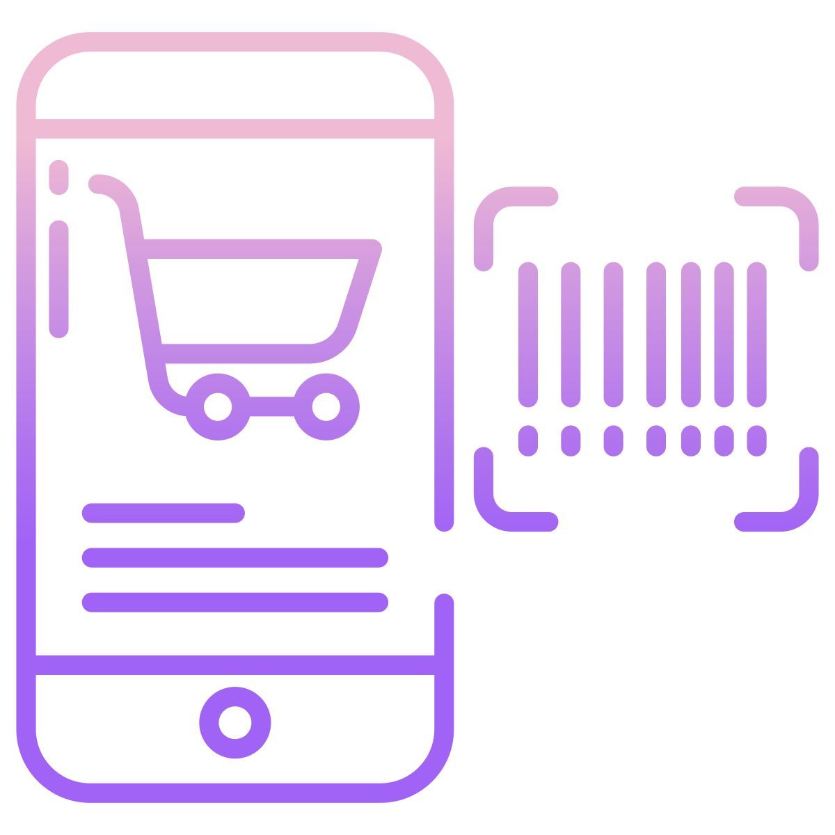 bar code scan mobile icon
