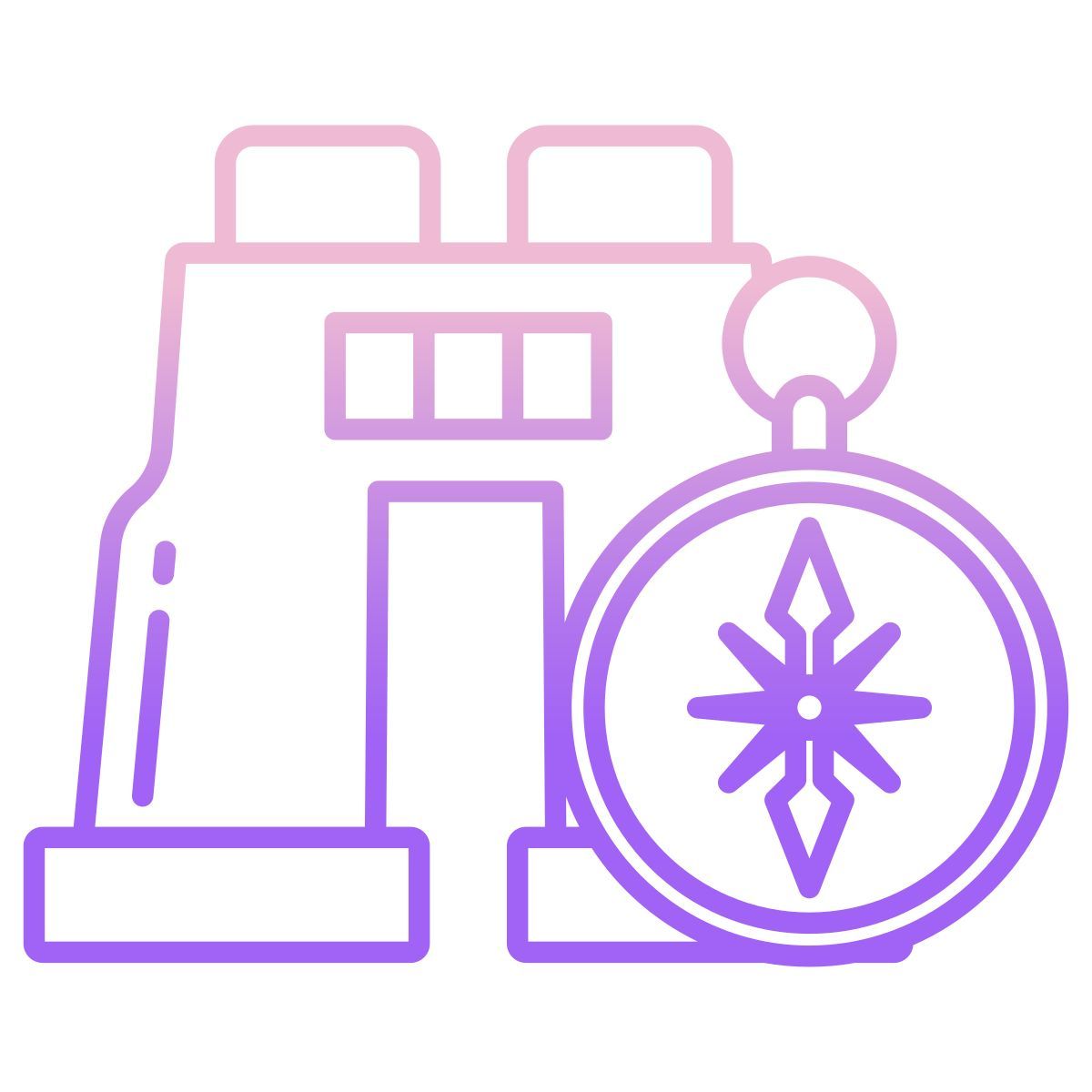 binocular and compass icon