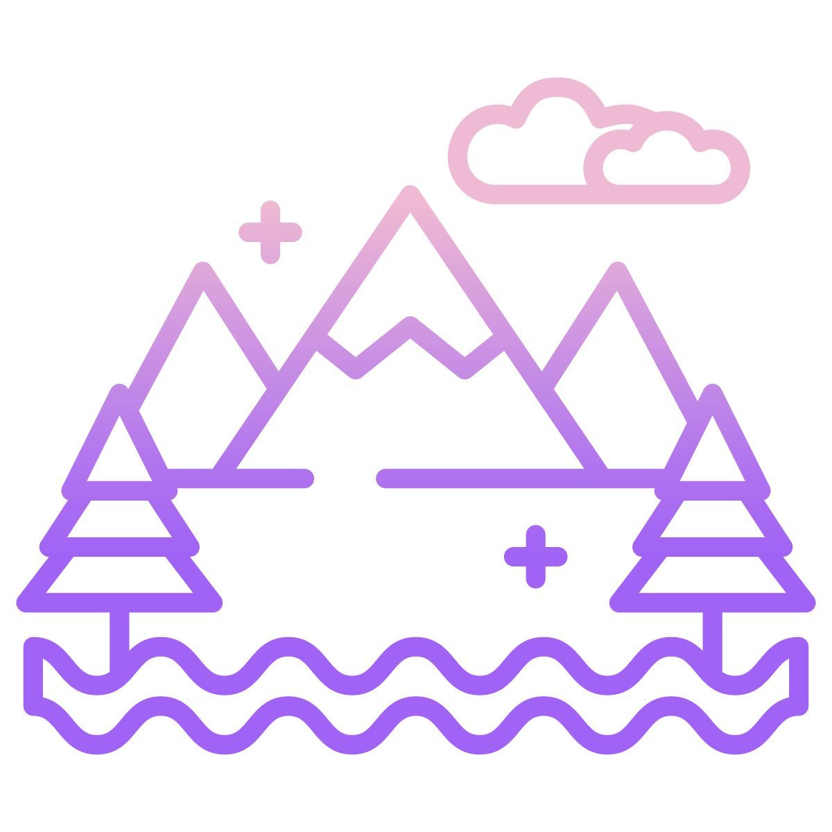 christmas tree landscape icon