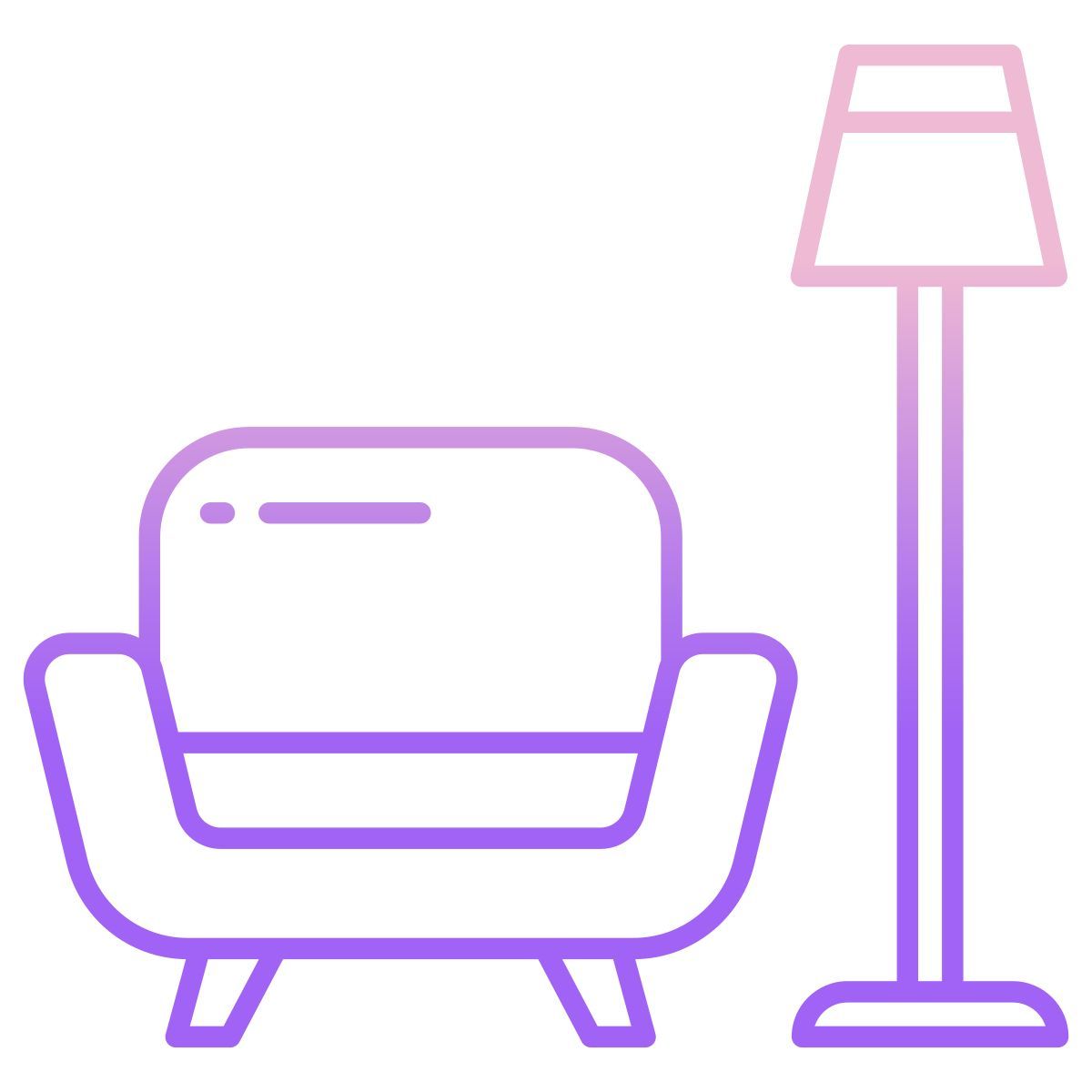 sofá e lâmpada icon
