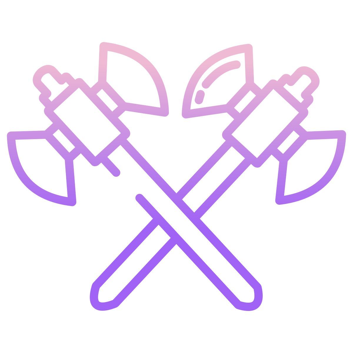 double edged axe crossed icon