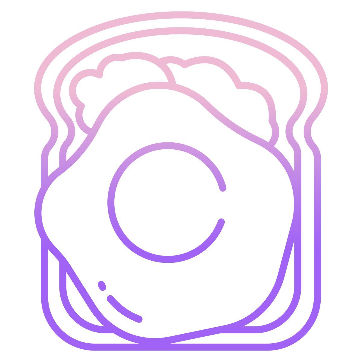 egg and avocado toast icon