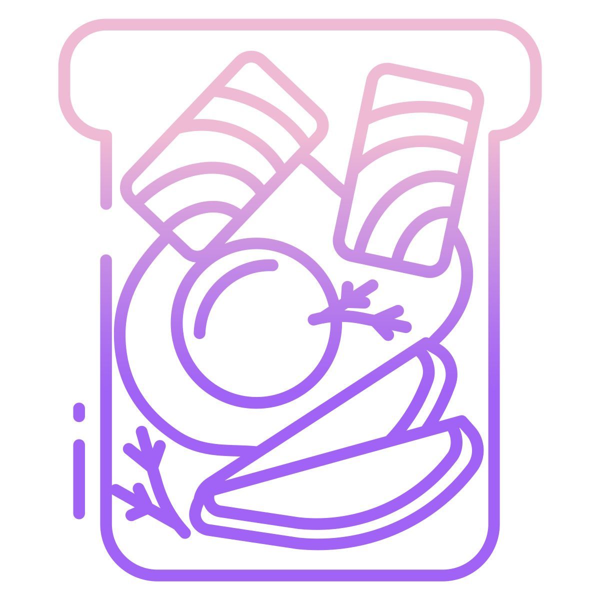 egg and salmon toast icon