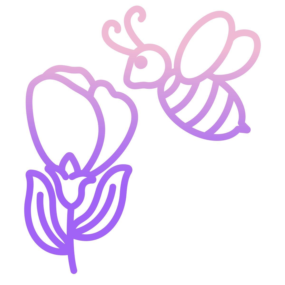 flower & honey bee icon