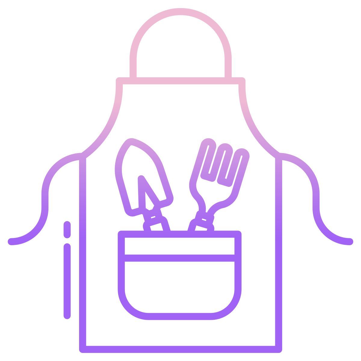 gardening apron with tools icon