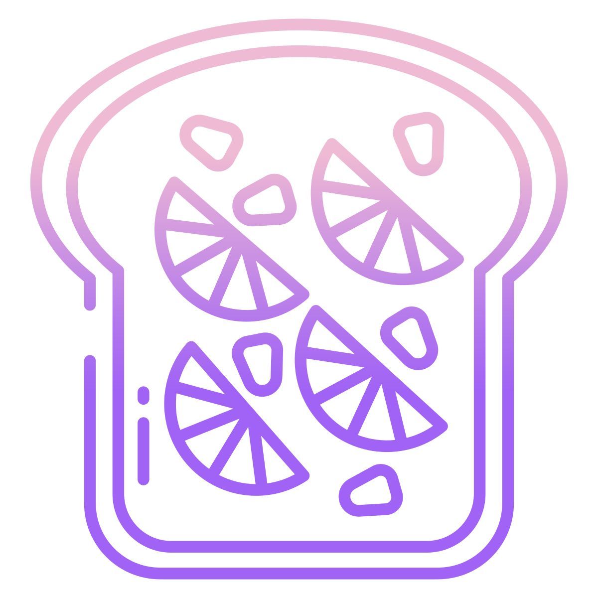 grapefruit and pomegranate toast icon