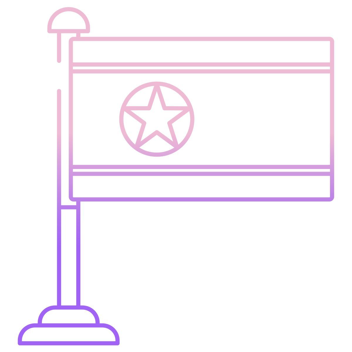 korea north flag icon