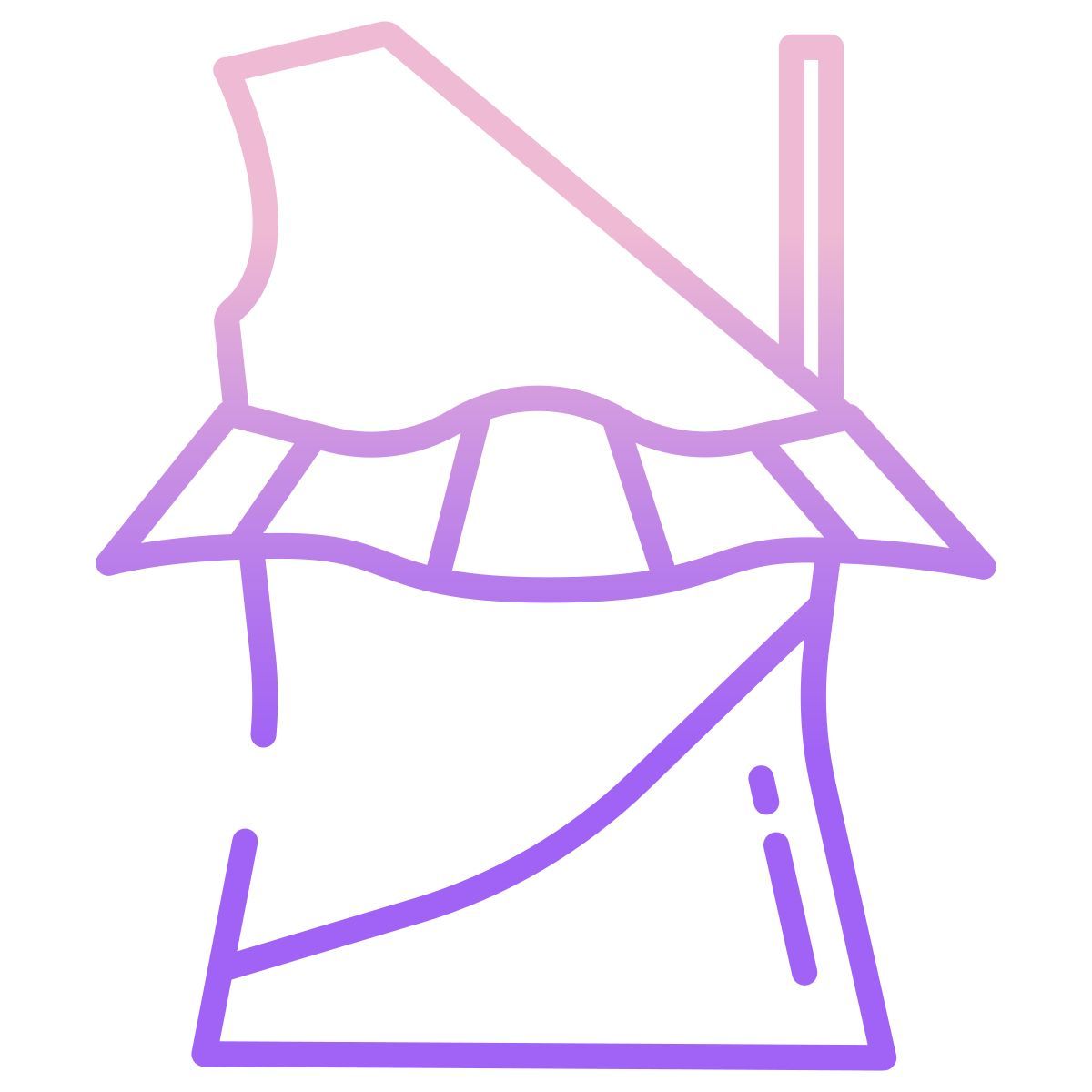 one shoulder top icon