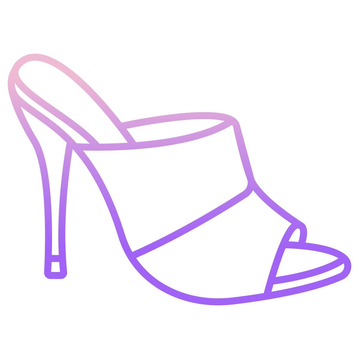 open toe mule high heel icon
