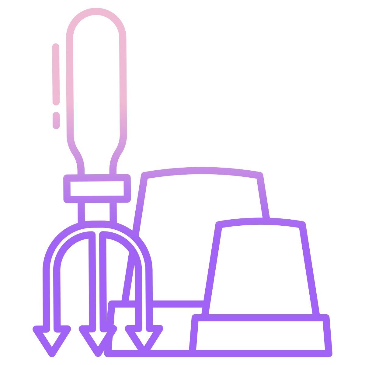 pot and gardening fork icon