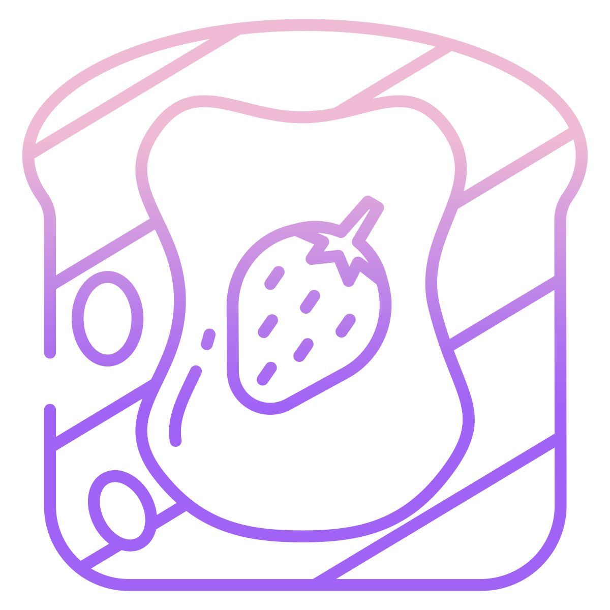 strawberry jam toast icon