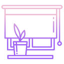 external Plant-And-Window-interior-icongeek26-outline-gradient-icongeek26 icon