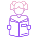 external School-Girl-Reading-school-icongeek26-outline-gradient-icongeek26 icon