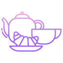 external Tea-With-Croissants-tea-icongeek26-outline-gradient-icongeek26 icon