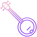 external banjo-music-instruments-icongeek26-outline-gradient-icongeek26 icon