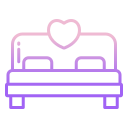 external bed-honeymoon-icongeek26-outline-gradient-icongeek26 icon