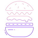 external burger-food-levitation-icongeek26-outline-gradient-icongeek26 icon