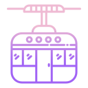 external cable-car-amusement-park-icongeek26-outline-gradient-icongeek26 icon