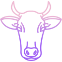 external cow-animal-faces-icongeek26-outline-gradient-icongeek26 icon