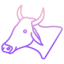 external cow-animal-head-icongeek26-outline-gradient-icongeek26 icon