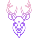 external deer-animal-faces-icongeek26-outline-gradient-icongeek26 icon