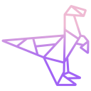 external dinosaur-origami-icongeek26-outline-gradient-icongeek26 icon
