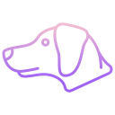 external dog-animal-head-icongeek26-outline-gradient-icongeek26 icon