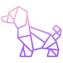 external dog-origami-icongeek26-outline-gradient-icongeek26 icon