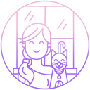 external girl-family-icongeek26-outline-gradient-icongeek26-1 icon