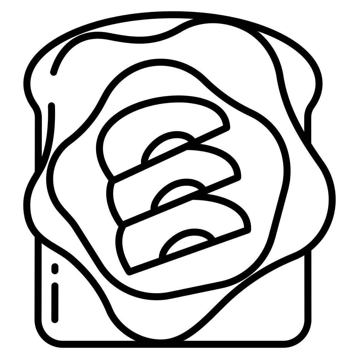 apple and bacon toast icon