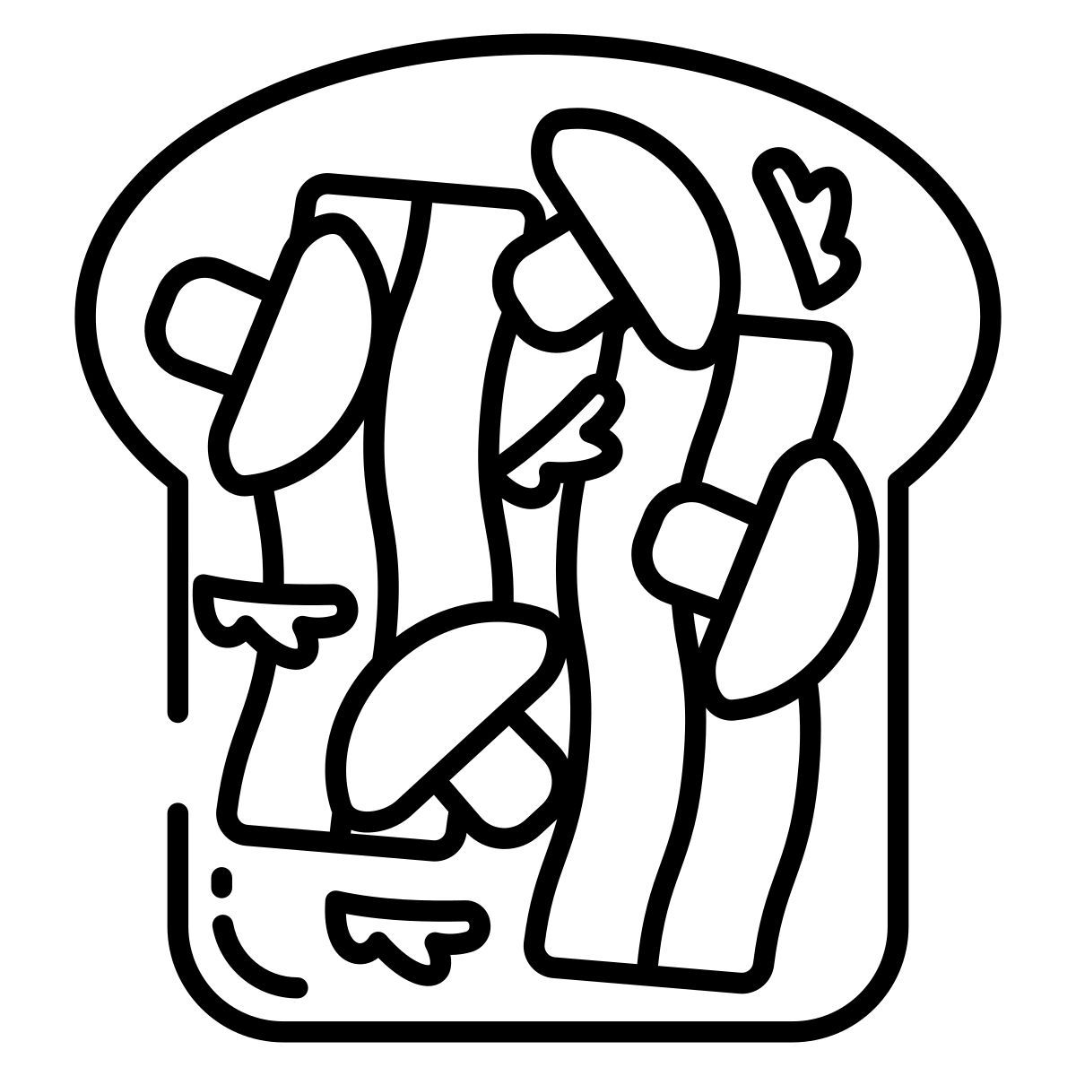 bacon and mushroom toast icon