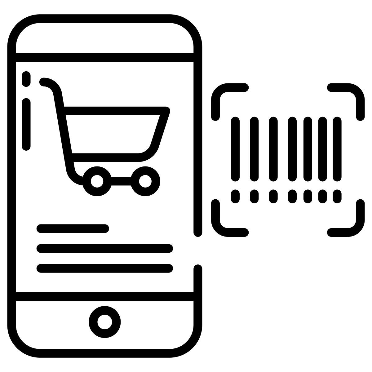 bar code scan mobile icon