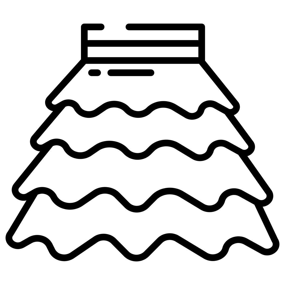 box pleat skirt icon