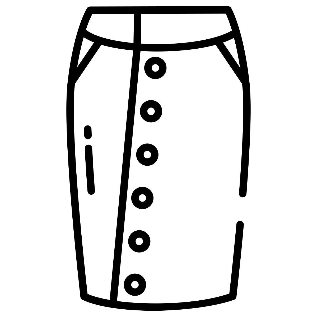 buttoned straight skirt icon