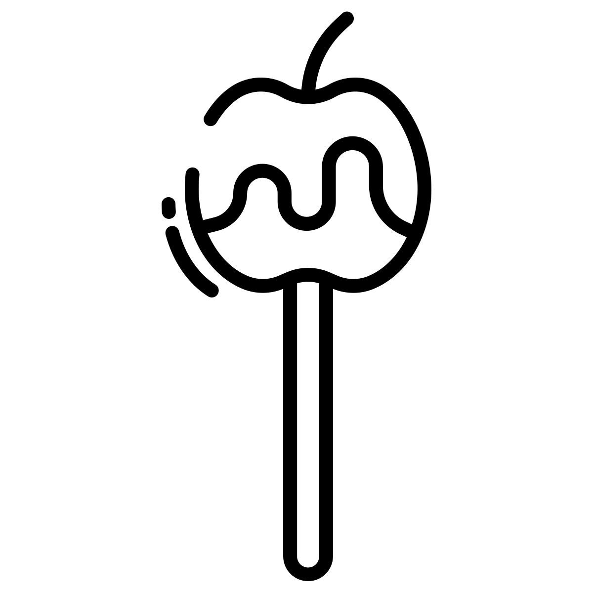 caramel apple candy icon
