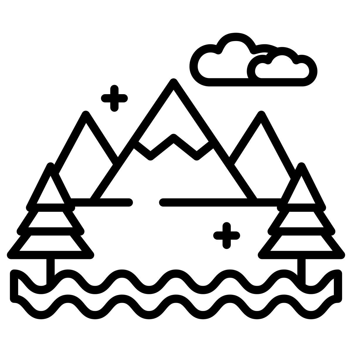 christmas tree landscape icon