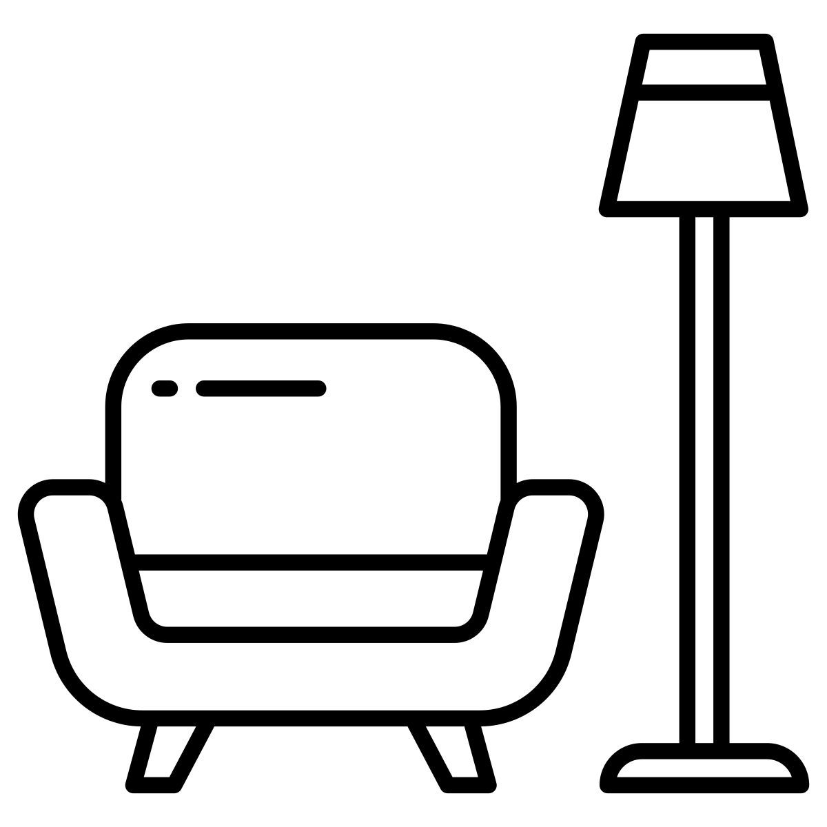 sofá e lâmpada icon