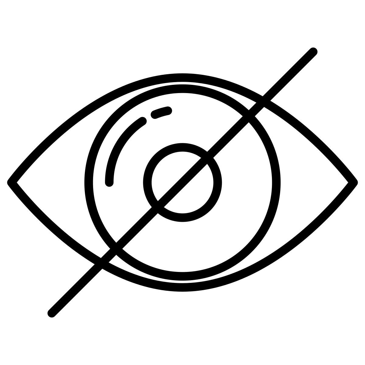 crossed eye icon