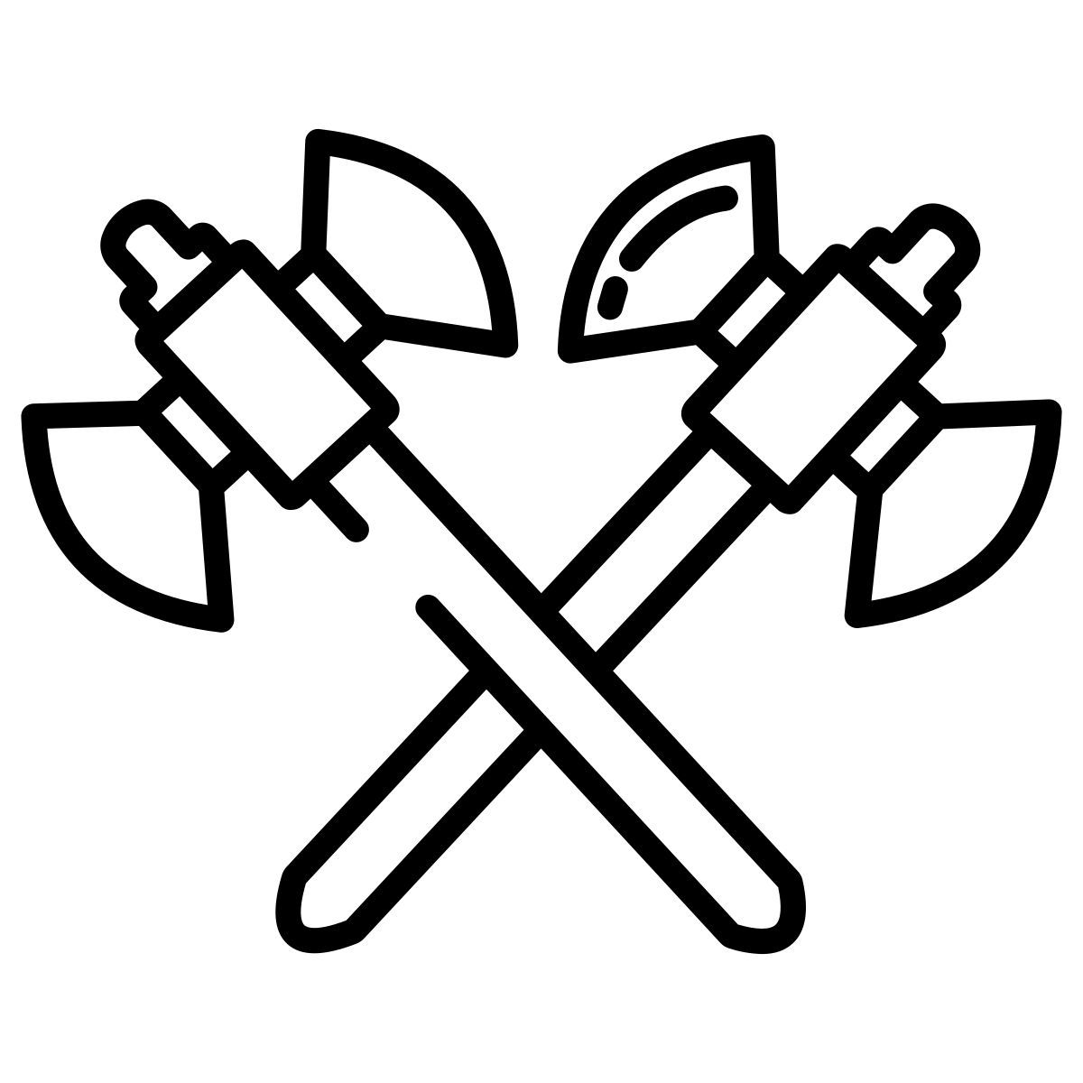 double edged axe crossed icon